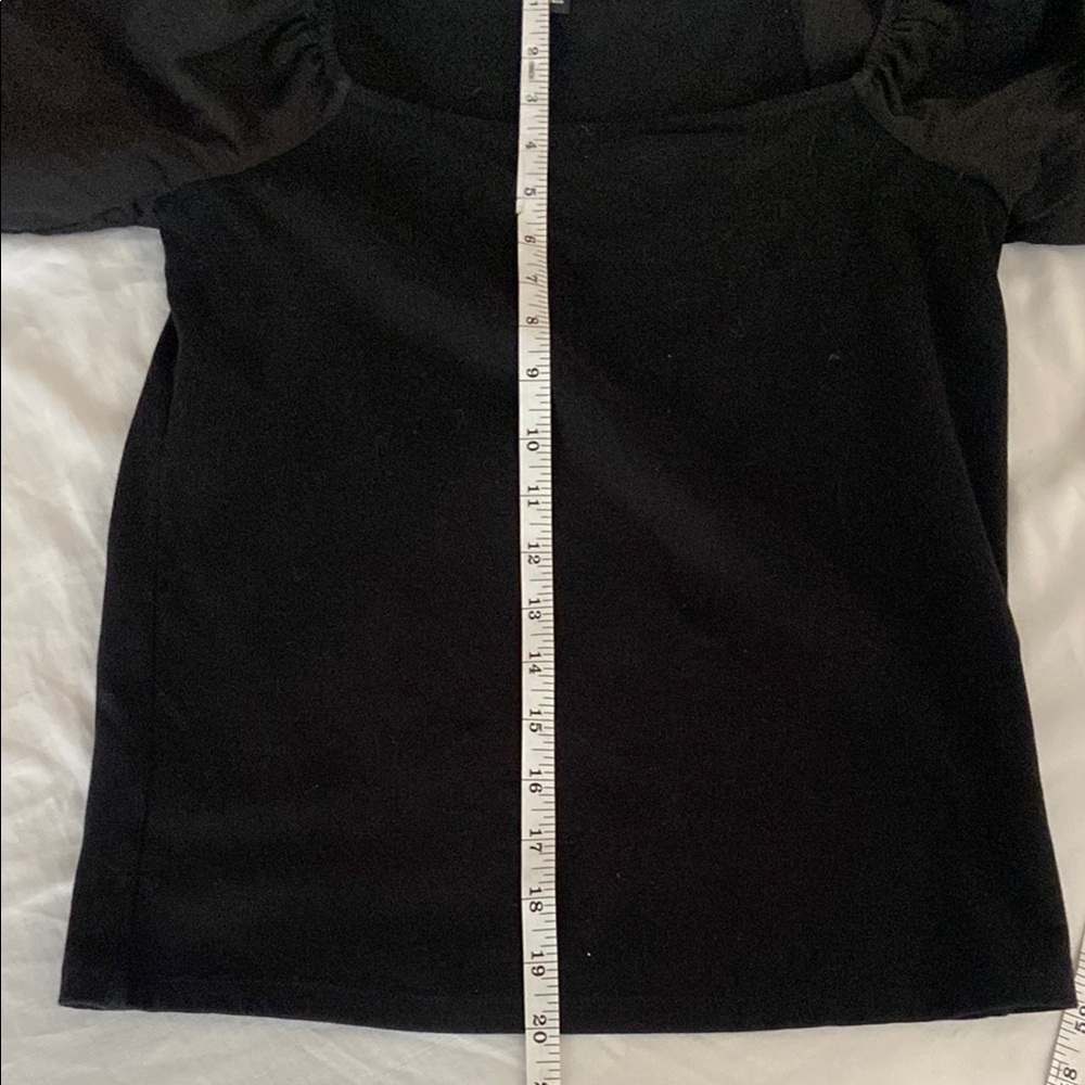 Ann Taylor Black Puff Sleeve Top, Size Medium - Picture 5 of 7